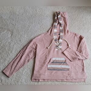 Striped Pink Hoodie with Front Pocket
